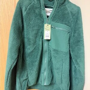 Goodfellow & Co Green Sherpa Zip Hoodie with Chest Pocket